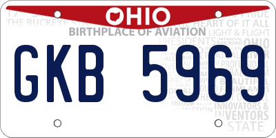 OH license plate GKB5969