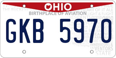OH license plate GKB5970