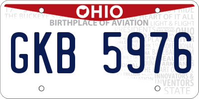 OH license plate GKB5976