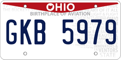 OH license plate GKB5979