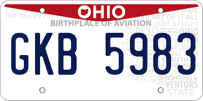 OH license plate GKB5983