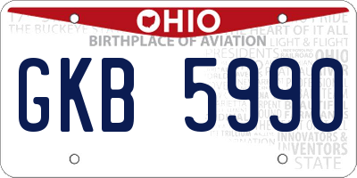 OH license plate GKB5990