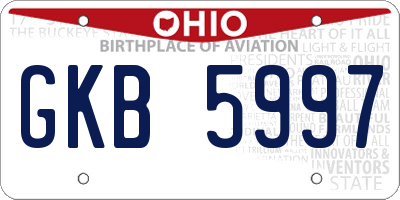 OH license plate GKB5997