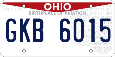 OH license plate GKB6015