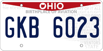 OH license plate GKB6023