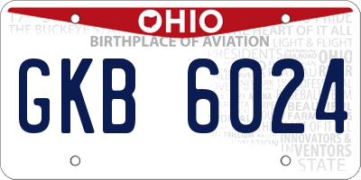 OH license plate GKB6024