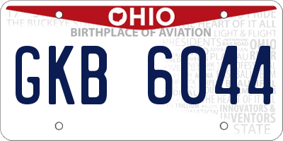OH license plate GKB6044