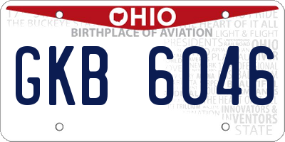 OH license plate GKB6046