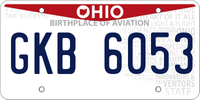 OH license plate GKB6053