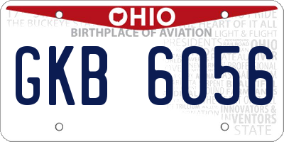 OH license plate GKB6056