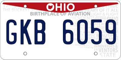 OH license plate GKB6059