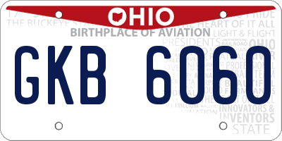 OH license plate GKB6060