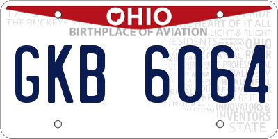 OH license plate GKB6064