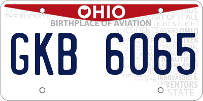 OH license plate GKB6065