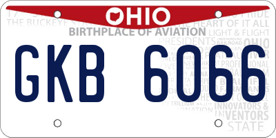 OH license plate GKB6066