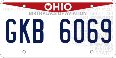 OH license plate GKB6069