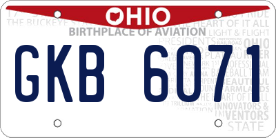 OH license plate GKB6071