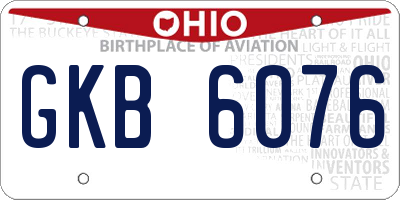 OH license plate GKB6076