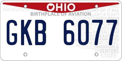 OH license plate GKB6077
