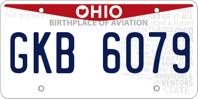 OH license plate GKB6079