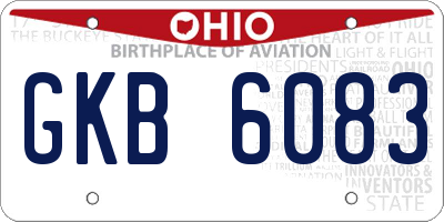OH license plate GKB6083