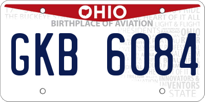 OH license plate GKB6084