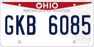 OH license plate GKB6085