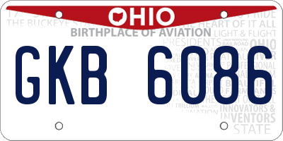 OH license plate GKB6086
