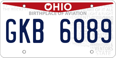 OH license plate GKB6089
