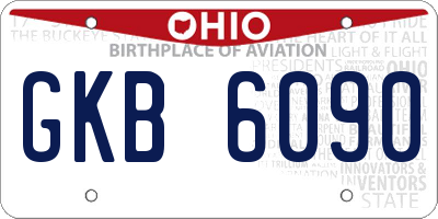 OH license plate GKB6090