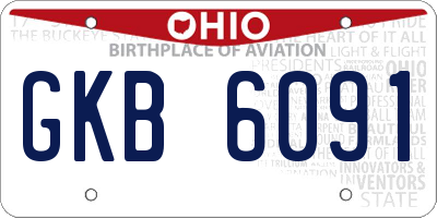 OH license plate GKB6091