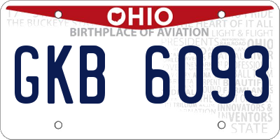 OH license plate GKB6093
