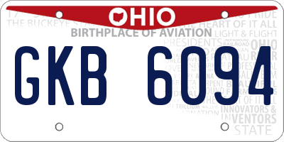 OH license plate GKB6094