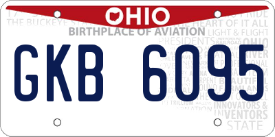 OH license plate GKB6095
