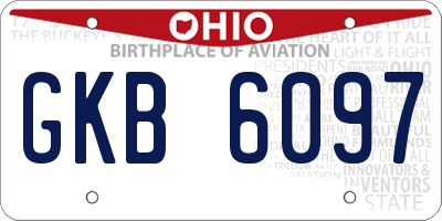OH license plate GKB6097