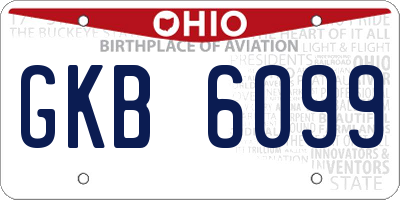 OH license plate GKB6099