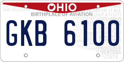 OH license plate GKB6100