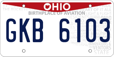OH license plate GKB6103