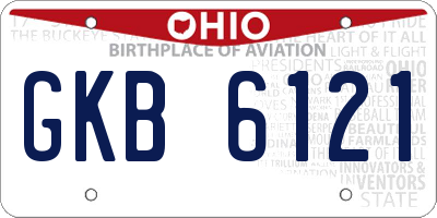 OH license plate GKB6121