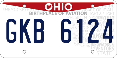 OH license plate GKB6124