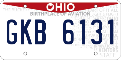 OH license plate GKB6131