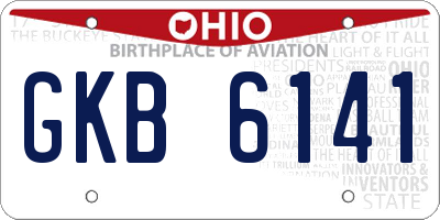 OH license plate GKB6141