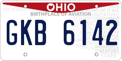 OH license plate GKB6142