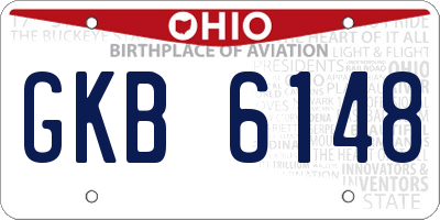 OH license plate GKB6148