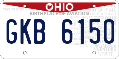 OH license plate GKB6150
