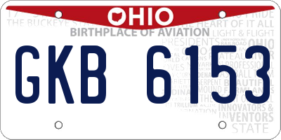 OH license plate GKB6153