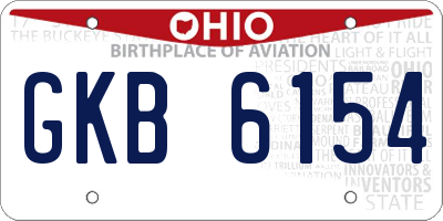 OH license plate GKB6154