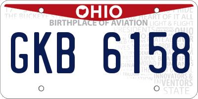 OH license plate GKB6158