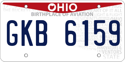OH license plate GKB6159