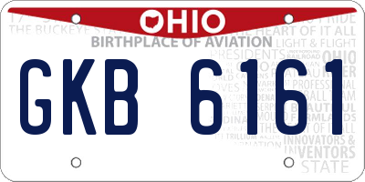 OH license plate GKB6161